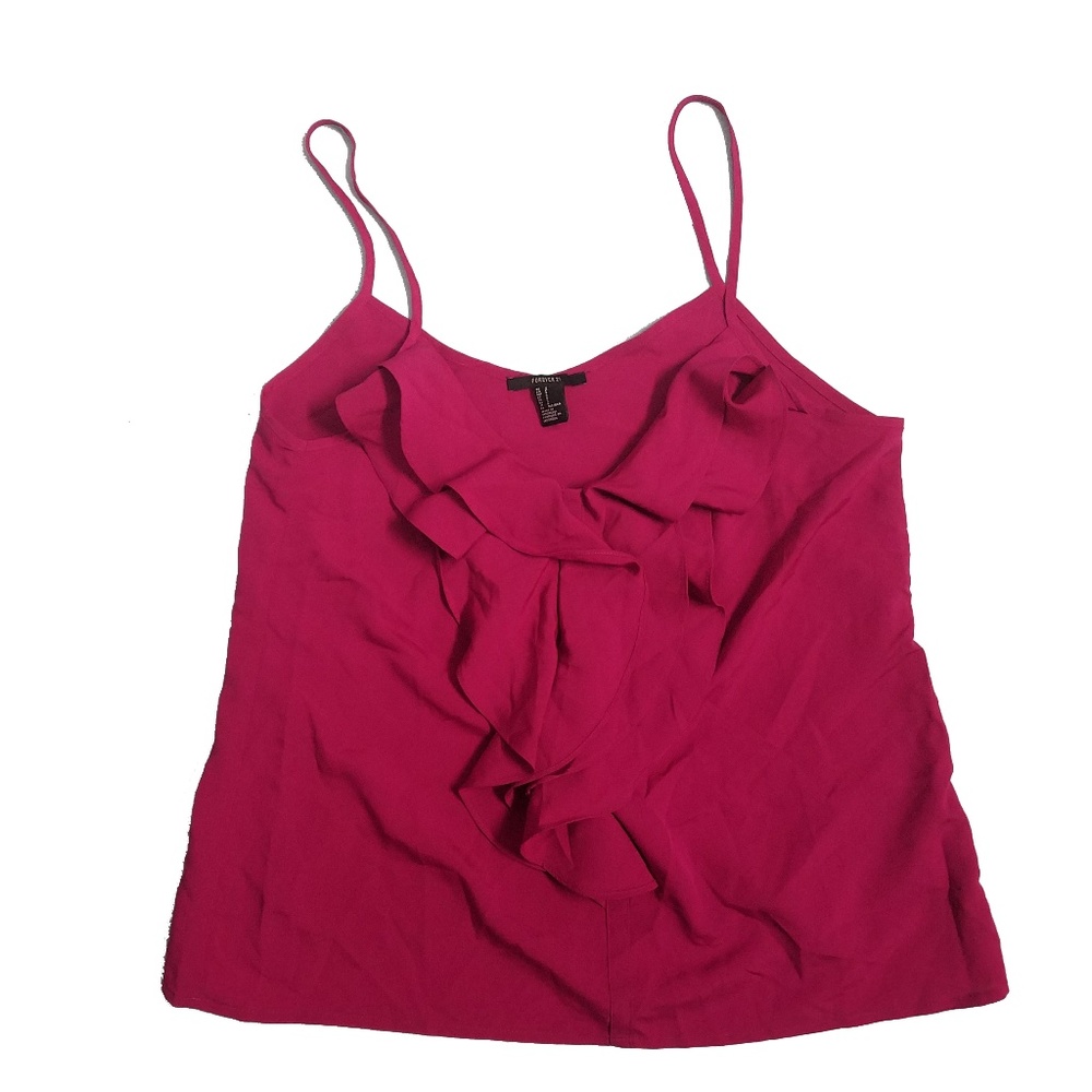Ruffle Pink Tank Top